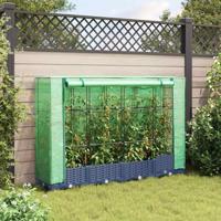 Plantenbak verhoogd met kashoes 160x40x123 cm rattanlook - thumbnail