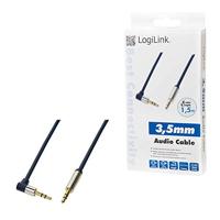 LogiLink CA11150 Jackplug Audio Aansluitkabel 1.50 m Donkerblauw (mat) 90° haaks naar boven - thumbnail