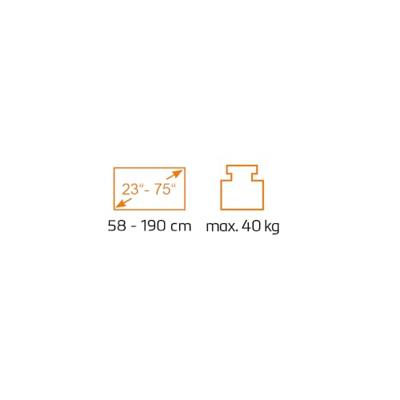 My Wall HP49L TV-standaard Aantal monteerbare displays: 1 Display(s) 58,4 cm (23) - 190,5 cm (75) Zwart Staand, In hoogte verstelbaar, Vast
