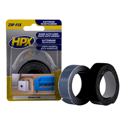 HPX Zip fix klittenband (haak+lus) | Zwart | 2 x 20mm x 1m - ZF2001 ZF2001 HPX Zip fix klittenband (haak+lus) | Zwart | 2 x 20mm x 1m - ZF2001 ZF2001