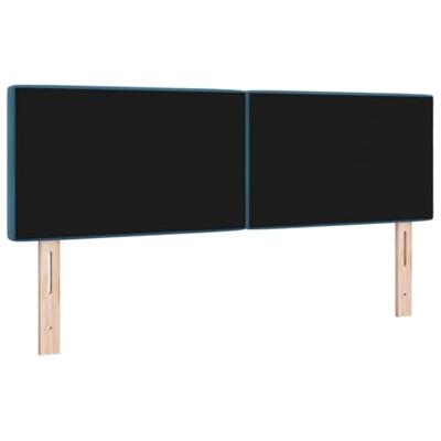 LED Hoofdbord met LED -striplichten Donkerblauw 144 cm Fluweel