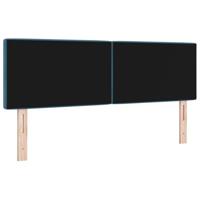 LED Hoofdbord met LED -striplichten Donkerblauw 144 cm Fluweel - thumbnail