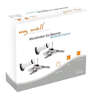 My Wall H 16-5 Beamer-wandbeugel Kantelbaar Afstand tot de muur (max.): 33.5 cm Zilver (mat) My Wall H 16-5 Beamer-wandbeugel Kantelbaar Afstand tot de muur (max.): 33.5 cm Zilver (mat)