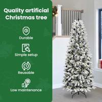 VidaXL Kunstkerstboom wit 240 cm pvc en plastic en staal en pe - thumbnail