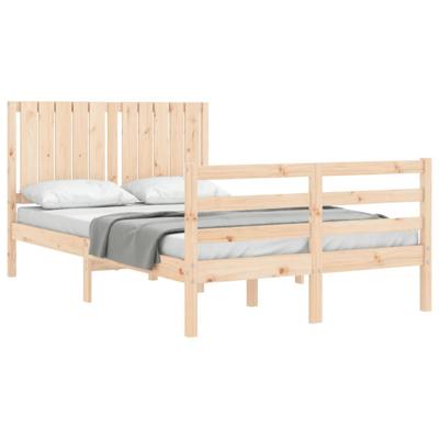 Bedframe met hoofdbord massief hout
