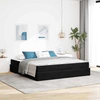 Bedframe Zwart 180 x 200 cm Fluweel - thumbnail