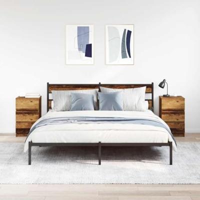 Nachtkastjes met 3 lades 2 st 39x35x65 cm oud hout