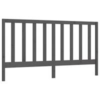 Hoofdbord 206x4x100 cm massief grenenhout grijs - thumbnail