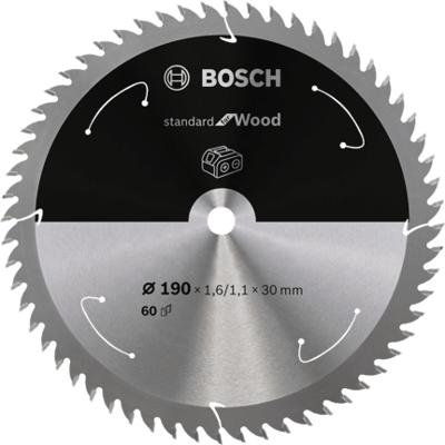 Bosch Accessories Bosch Power Tools 2608837711 Hardmetaal-cirkelzaagblad 190 x 30 mm Aantal tanden: 60 1 stuk(s)