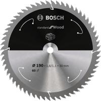 Bosch Accessories Bosch Power Tools 2608837711 Hardmetaal-cirkelzaagblad 190 x 30 mm Aantal tanden: 60 1 stuk(s) - thumbnail