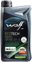 Wolf motorolie 'ecotech sp/rc d1-3 motoroil 0w20 1l ecotech sp/rc d1-3 - thumbnail