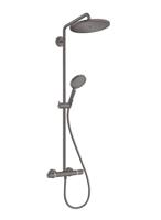 Hansgrohe Croma select s showerpipe EcoSmart met thermostaat 28cm brushed black chrome 26891340 - thumbnail