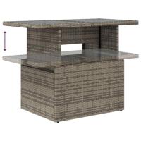9-delige Loungeset met kussens poly rattan grijs - thumbnail