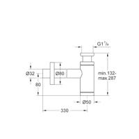 Grohe Minimalistische Sifon Hard Graphite Geborsteld - thumbnail