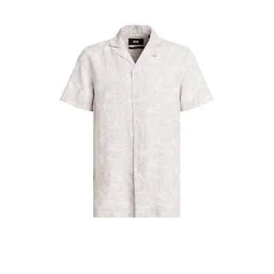 WE Fashion regular fit overhemd met bladprint sesame
