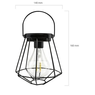 Solar led lamp vogue zwarte buitenlamp op zonne energie