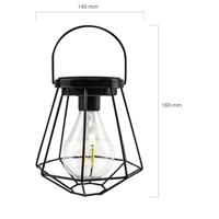 Solar led lamp vogue zwarte buitenlamp op zonne energie - thumbnail