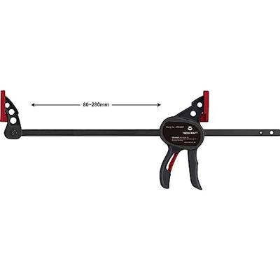 TOOLCRAFT 1574785 Mini-éénhandsklem 200 x 35 mm 250 Nm Spanbreedte (max.):200 mm Afmeting, lengte: 292 mm Afm. werkbereik:35 mm