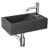 Differnz fonteinset - 40x23x11cm - Rechthoek - 1 kraangat - Chroom - Natuursteen Bluestone 38.007.00 - thumbnail
