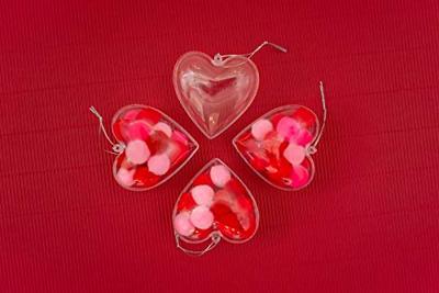 Colorations - vulbaar ornament transparant hart, set van 12 Colorations - vulbaar ornament transparant hart, set van 12