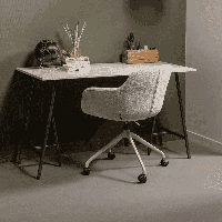 WOOOD Bureaustoel 'Morros' Chenille, kleur Taupe - thumbnail