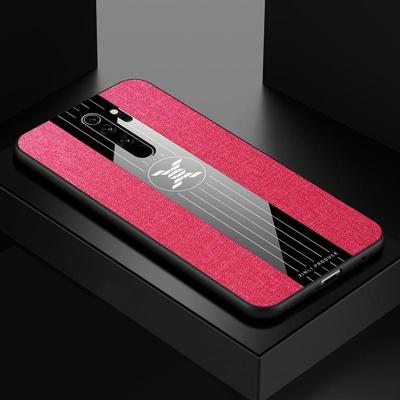 Voor Xiaomi Redmi Note 8 Pro XINLI stiksels doek textuur schokbestendige TPU beschermhoes (rood)
