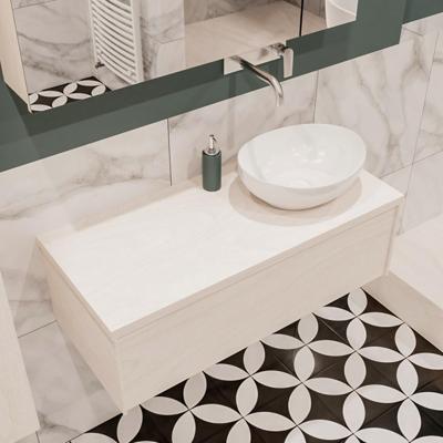 Mondiaz Lush Barco badmeubel underlayment 100 cm 1 lade mdf 1 waskom rechts zonder kraangat