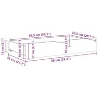 Bedlades 2 st met wieltjes 95x55x16 cm massief grenenhout - thumbnail