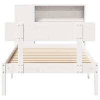 Bed met boekenkast zonder matras grenenhout wit 90x190 cm - thumbnail