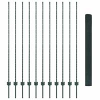 VidaXL Hek met paal groen 1,5 x 25 m staal en pvc - thumbnail