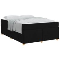 Bedframe met matras Zwart 140 x 200 cm Stof - thumbnail