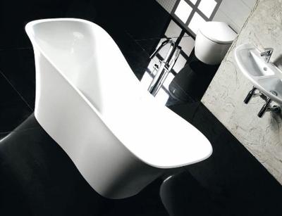 Vrijstaand Bad Sapho Flora Gegoten Marmer 180x80x67 cm Wit