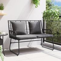 Tuinbank Zwart en Anthraciet Poly riet, staal - thumbnail