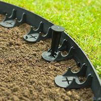 NATUUR Turftrim van polypropyleen en polyethyleen - 16 ankers - H 4,5 x (4 x L100) cm - Zwart - thumbnail