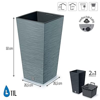 Prosperplast Bloempot Furu Square (Beton, 265x265x500) Prosperplast Bloempot Furu Square (Beton, 265x265x500)