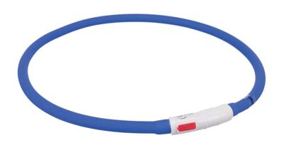 TRIXIE LICHTGEVENDE HALSBAND HOND USB SILICONEN OPLAADBAAR ROYAL BLAUW