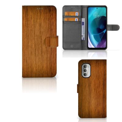 Motorola Moto G51 5G | Book Style Case | Donker Hout