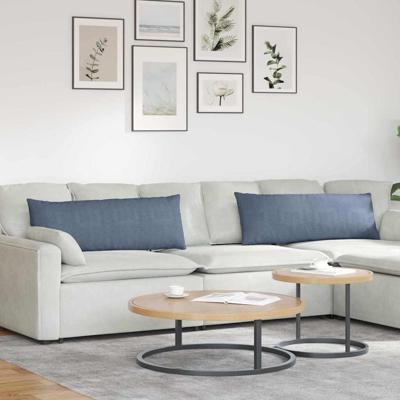 VidaXL Sofa kussens 2 stuks blauw 120 x 40 cm cordstof