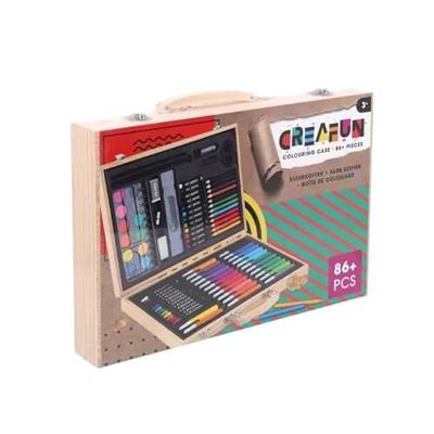 Creafun Kleurkoffer Kist 86-delig Hout Creafun Kleurkoffer Kist 86-delig Hout