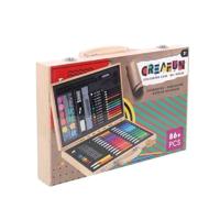 Creafun Kleurkoffer Kist 86-delig Hout - thumbnail