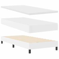 Bedframe met matras met matras Wit 90 x 190 cm Kunstleer - thumbnail