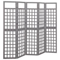 Kamerscherm/trellis met 5 panelen 201,5x180 cm vurenhout grijs - thumbnail