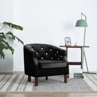 Fauteuil fluweel zwart - thumbnail
