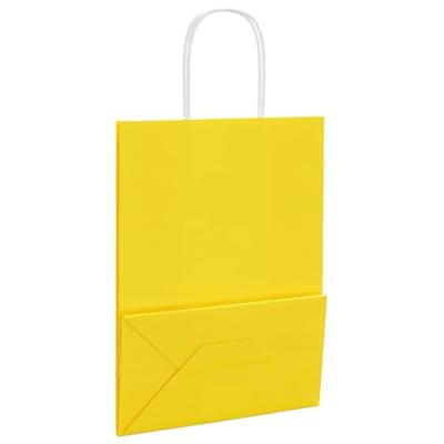 VidaXL Papieren zakken 250 st met hengsels 21x11x28 cm geel