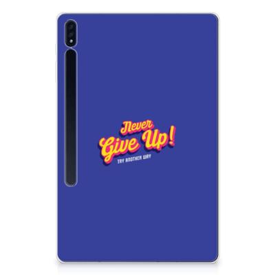 Samsung Galaxy Tab S7 Plus | S8 Plus Back cover met naam Never Give Up