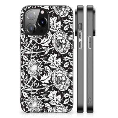 iPhone 14 Pro Max Bloemen Hoesje Black Flowers
