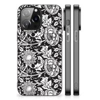 iPhone 14 Pro Max Bloemen Hoesje Black Flowers - thumbnail