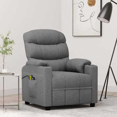 Massagestoel elektrisch stof lichtgrijs
