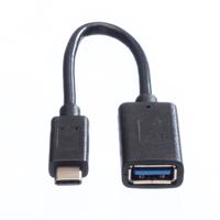 VALUE USB 3.2 Gen 1 Kabel, USB Type C - A, M/F, OTG, VALUE USB 3.2 Kabel, USB Type C - A, M/F, OTG , zwart, 0,15 m - thumbnail