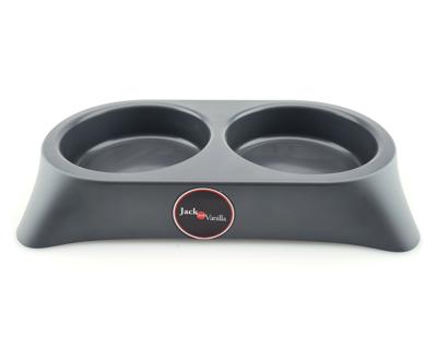 Jack and Vanilla Hondenvoerbak - Dubbel - Grijs - Kunststof - L